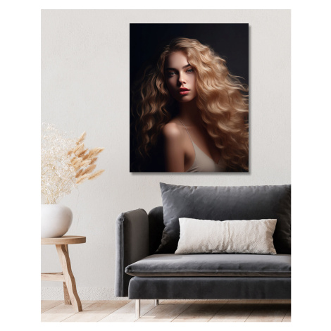 Obrazy na stěnu - Blondýna s dlouhými vlasy Rozměr: 80x100 cm, Rámování: vypnuté plátno na rám