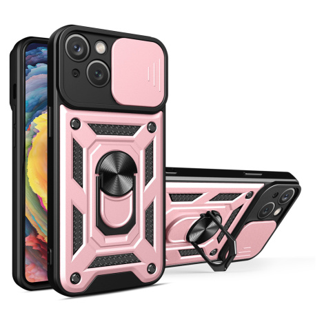 Hybrid Armor Camshield silikonové pouzdro s kovovým kroužkem na iPhone 14 6.1" Pink