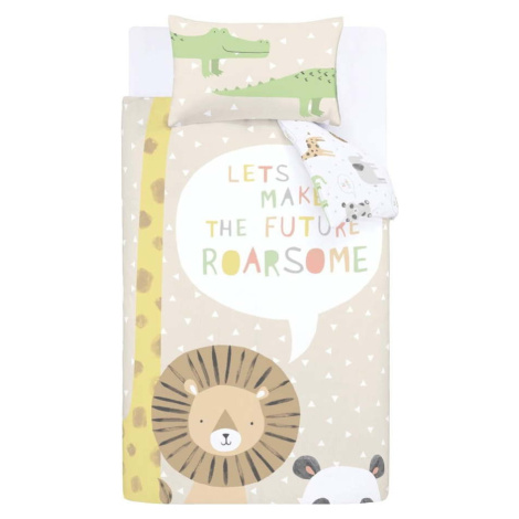 Světle hnědé dětské povlečení na jednolůžko 135x200 cm Roarsome Animals – Catherine Lansfield