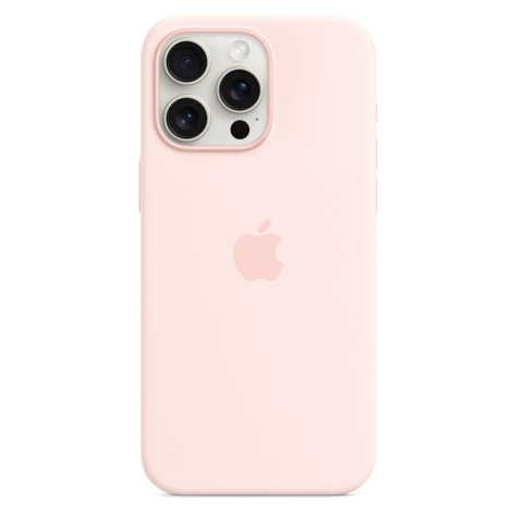 Apple silikonový kryt s MagSafe na iPhone 15 Pro Max světle růžový