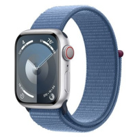 Apple Watch Series 9 41mm Cellular Stříbrný hliník s ledově modrým provlékacím sportovním řemínk