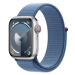 Apple Watch Series 9 41mm Cellular Stříbrný hliník s ledově modrým provlékacím sportovním řemínk