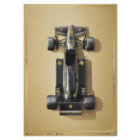 Umělecký tisk Lotus 97T - Ayrton Senna - Stunning Black - Estoril - 1985 - Gold, 50 × 70 cm