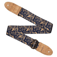 Cascha CGS-VC2 Guitar Strap Vegan Cork - Midnight Birds