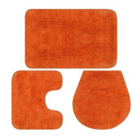 Sada koupelnových předložek 3 kusy textilní oranžová