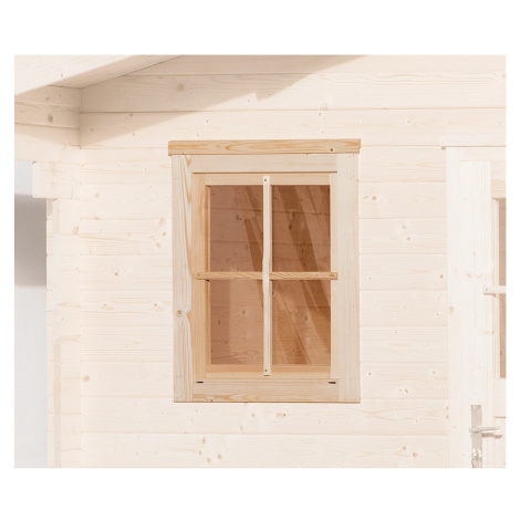 Weka Jednoduché okno pro domek s tl. stěny 21/28 mm, přírodní, 69 x 79 cm