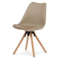 Jídelní židle KANTO — plast, ekokůže, více barev Cappucinno
