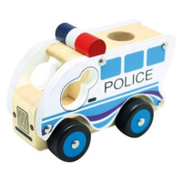 Bino Dřevěné auto Policie modrá