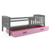 Dětská postel KUBUS s úložným prostorem 90x200 cm - grafit Ružové