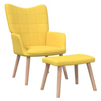 Relaxační židle se stoličkou hořčicová textil, 327937