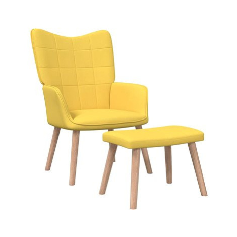 Relaxační židle se stoličkou hořčicová textil, 327937 SHUMEE