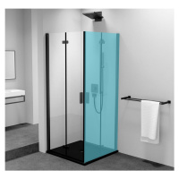 POLYSAN ZOOM BLACK sprchové dveře skládací 900, čiré sklo, levé ZL4915BL