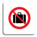 Accept Piktogram "zákaz vstupu se zavazadlem" (80 × 80 mm) (bílá tabulka - barevný tisk bez ráme