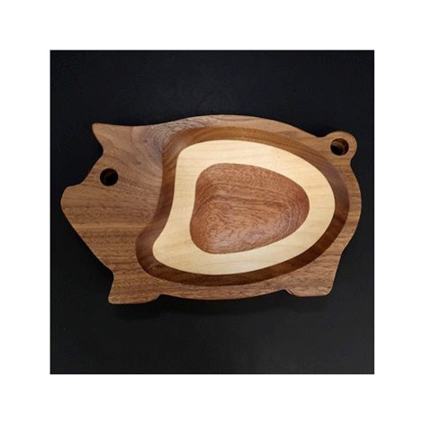 AMADEA Dřevěná miska mozaika ve tvaru prasete, masivní dřevo, 3 druhy dřevin, rozměr 20x12,50x2,
