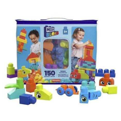 Mega Bloks pořádně velký pytel kostek - modrý (150) Mattel