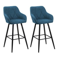 Sada dvou modrých barových židlí DARIEN, 134006