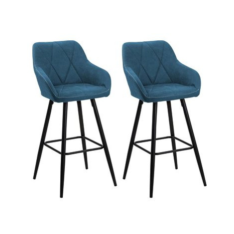 Sada dvou modrých barových židlí DARIEN, 134006 BELIANI