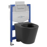 MEXEN/S WC předstěnová instalační sada Fenix XS-U s mísou WC Rico, černá mat 6853372XX85