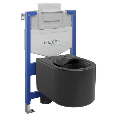 MEXEN/S WC předstěnová instalační sada Fenix XS-U s mísou WC Sofia, černá mat 6853354XX85