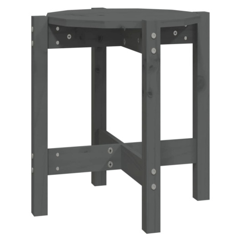 vidaXL Konferenční stolek šedý Ø 42,5 x 45 cm masivní borové dřevo