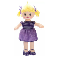 Panenka Viktorka baby soft textilní 32cm fialová na baterie CZ Světlo Zvuk