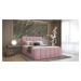 SFAB Kontinentální čalouněná postel VERONA (160x200 cm) Látka Velutto: Velutto 14 - Růžová