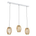 Bambusová závěsná lampa s bílým podlouhlým 3-světlem - Canna Capsule