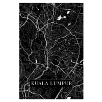 Mapa Kuala Lumpur black, 26.7x40 cm