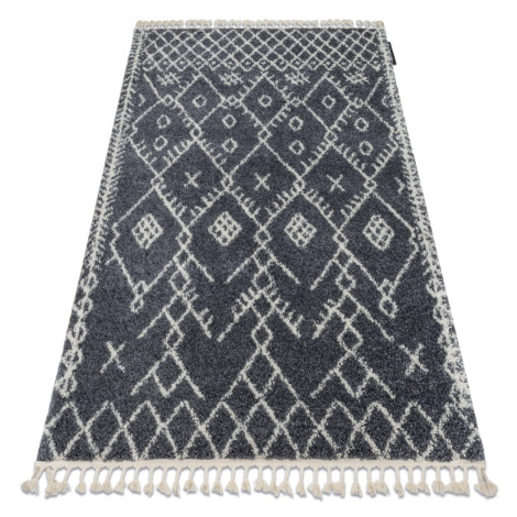 Dywany Lusczow Kusový shaggy koberec BERBER TANGER šedý