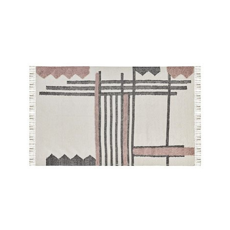 Bavlněný koberec 140 x 200 cm béžová/černá MURADIYE, 303260 BELIANI