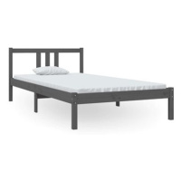 Rám postele šedý masivní dřevo 100 × 200 cm, 814876