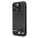 BMW BMHCP14L22NBCK hard silikonové pouzdro iPhone 14 PRO 6.1" black Leather Carbon