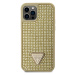 Zadní kryt Guess Rhinestones Triangle Metal Logo pro Apple iPhone 12/12 Pro, zlatá