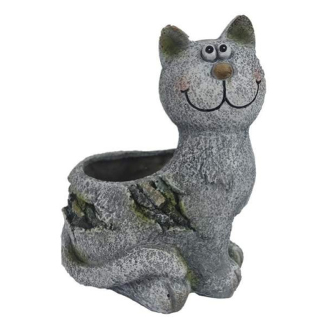 Obal kočka sedící polyresinová šedá 21,5cm Morex