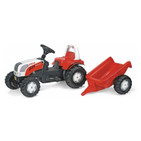 ROLLYTOYS - Šlapací traktor Rolly Kid Steyer s vlečkou-červený