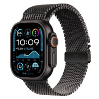 Apple Watch Ultra 2 49mm Černý titan s černým titanovým milánským tahem - L