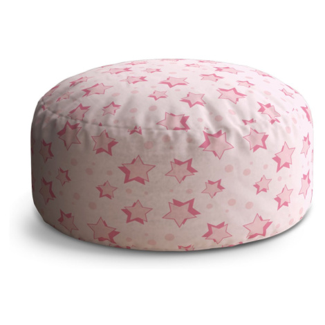 Taburet Circle Růžové hvězdy: 38x48 cm