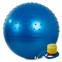 Popron.cz Gymnastický masážní míč 65 cm s pumpičkou, modrý