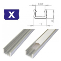 Hliníkový profil LUMINES X 3m pro LED pásky, stříbrný eloxovaný
