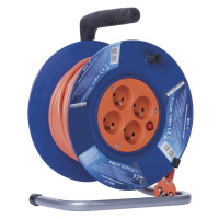Prodlužovací kabel na bubnu 25 m / 4 zásuvky / červený / PVC / 230 V / 1,5 mm2