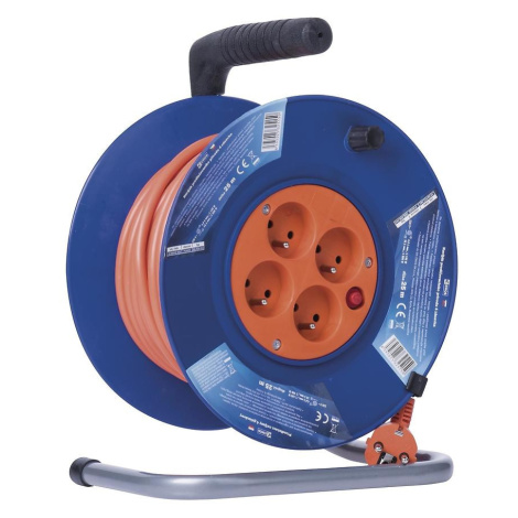 Prodlužovací kabel na bubnu 25 m / 4 zásuvky / červený / PVC / 230 V / 1,5 mm2 BAUMAX