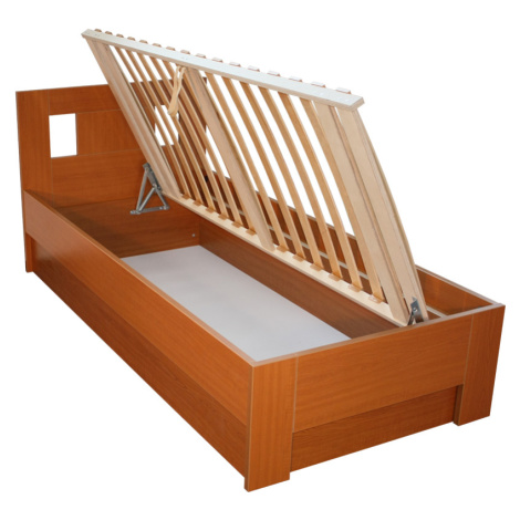 Lermo Postel z lamina DITA s úložným prostorem a roštem Rozměr: 160x200 cm, Dekor: Buk světlý