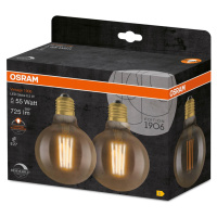 2PAK LED žárovka Dekorační E27 G95 6,5W = 55W 725lm 2700K Teplá 300° Filament Stmívatelná OSRAM 