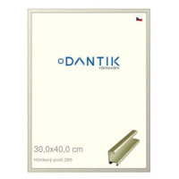 DANTIK rámeček 30 × 40, ALU profil 7269 zlatý matný plexi čiré