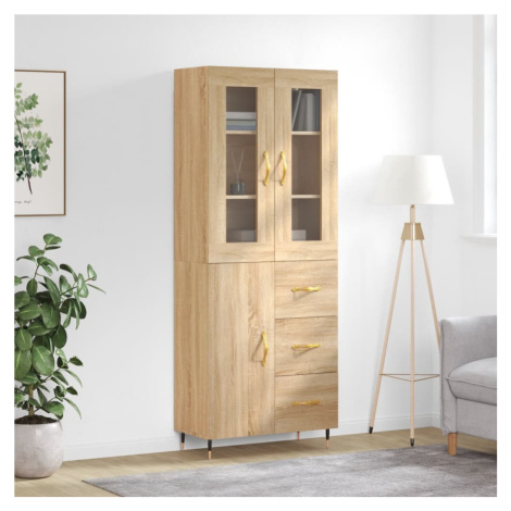 vidaXL Skříň highboard dub sonoma 69,5 x 34 x 180 cm kompozitní dřevo