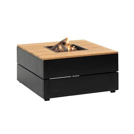 COSI Stůl s plynovým ohništěm - Cosipure 100 černý rám/dřevěná deska
