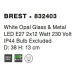 NOVA LUCE stropní svítidlo BREST stropní svítidlo bílé opálové sklo a kov E27 2x12W 832403