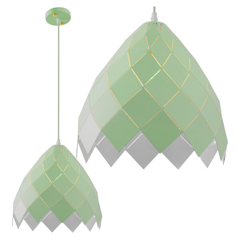 Toolight Kovová závěsná stropní lampa zelená APP339-1CP