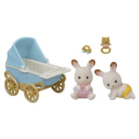 Sylvanian Families Dvojčata Chocolate králíků s kočárkem