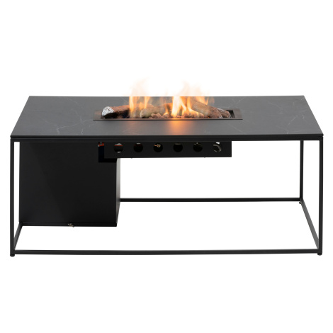 Stůl s plynovým ohništěm cosi design line černý rám / keramická deska